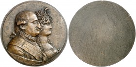 s/d (hacia 1788). Carlos IV. Medallón circular. 42,36 g. Ø50 mm. Bronce. Unifaz. Ex Colección Breogán, Áureo 22/10/1998, nº 390. Ex Colección Celso Is...