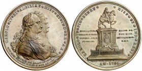 1796. Carlos IV. México. Erección de la estatua ecuestre. Medalla. (RAH. 439) (Ruiz Trapero 299) (V. 186) (V.Q. 14155 var. metal). 101,60 g. Ø59 mm. B...