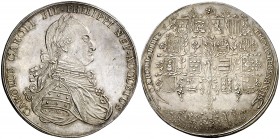 s/d (hacia 1799). Carlos IV. Miguel Torres a Carlos IV. Medalla. (Medina Col. 28 var. metal, sólo la cita en plomo). 64,71 g. Ø55 mm. Plata. Grabador:...