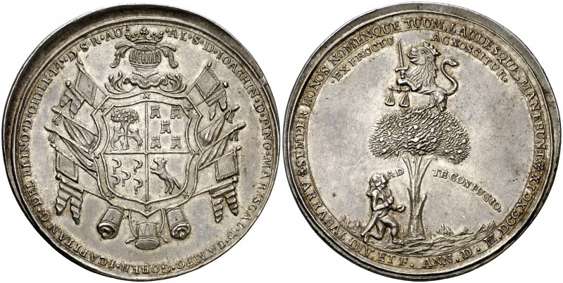 1799. Carlos IV. Don Joaquín de Pino. Medalla. (Medina Col. 31) (Ruiz Trapero 30...