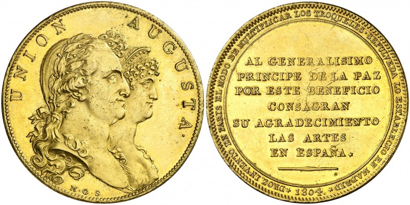 1804. Carlos IV. Método de acuñación de Droz. Medalla. (RAH. 447-449) (Ruiz Trap...