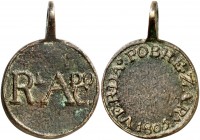 1805. Carlos IV. Pobreza en Zaragoza. Medalla. 23,54 g. Ø32 mm. Latón fundido. Con anilla. BC+.