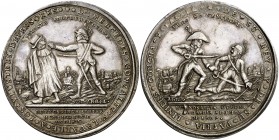1807. Carlos IV. Segundo ataque inglés a Buenos Aires. Medalla. (Medina Col. 44) (V.Q. 14169). 60,89 g. Ø50 mm. Plata. Grabador: I. Fernández Arrabal....