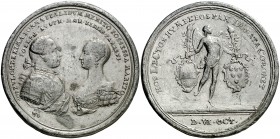 1760. Austria. Francisco I y María Teresa. Boda del archiduque José con Isabel de Borbón y Parma. Prueba. (MHE. 483, mismo ejemplar). 42,47 g. Ø43 mm....