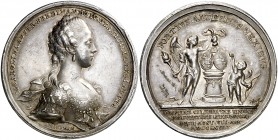 1768. Austria. José II. Boda de la archiduquesa María Carolina con Fernando IV de Nápoles. Medalla. (MHE. 488, mismo ejemplar) (Numismatique au siècle...