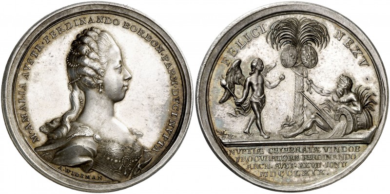 1770. Austria. José II. Boda de la archiduquesa María Amalia con Fernando, duque...