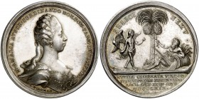 1770. Austria. José II. Boda de la archiduquesa María Amalia con Fernando, duque de Parma. Medalla. (ANS 335) (MHE. 489, mismo ejemplar) (Numismatique...