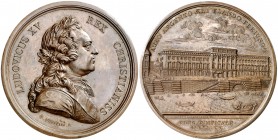 1770. Francia. Luis XV. París. Casa de la Moneda. Medalla. (MHE. 594, mismo ejemplar) (Musée Monétaire 150). 102,24 g. Ø65 mm. Bronce. Grabadores: P. ...