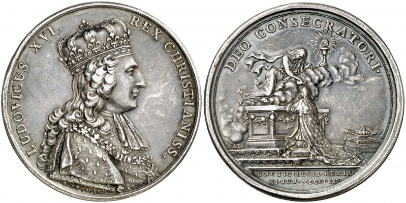 1775. Francia. Luis XVI. Coronación. Medalla. (MHE. 609, mismo ejemplar) (Musée ...