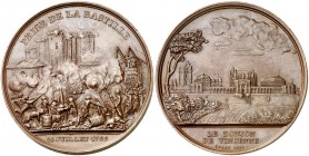1789. Francia. Luis XVI. Toma de la Bastilla. Medalla. (Collignon 1387). 42,14 g. Ø42 mm. Bronce. Grabador: E. Rogat (Forrer V, pág. 191-192). . En ca...