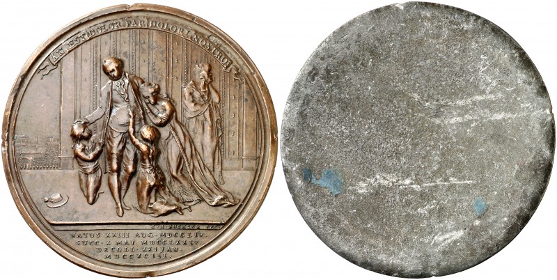 1793. Francia. Despedida familiar del rey. Prueba. (Hennin 312/463) (Jones 11/16...