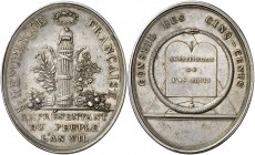 1799. Francia. Napoleón Bonaparte. Miembro de la Asamblea de los 500. Medalla. (Hennin 886). 65,15 g. 57x46 mm. Plata. Grabador: N. Gatteaux. Ovalada....