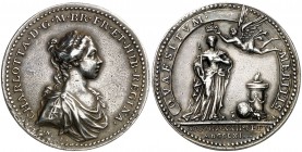1761. Gran Bretaña. Jorge III. Coronación de Carlota como reina de Inglaterra. Medalla. (Eimer 696) (MHE. 705, mismo ejemplar). 20 g. Ø34 mm. Plata. G...