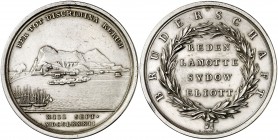 1782. Gran Bretaña. Jorge III. Sitio de Gibraltar. Baterías flotantes. Medalla. (ANS. 1357) (Eimer 796) (MHE. 710, mismo ejemplar) (V.Q. 14133 var. me...