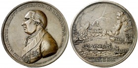 1782. Gran Bretaña. Jorge III. General Eliott. Conmemoración del sitio de Gibraltar. Medalla. (Eimer 797) (MHE. 711, mismo ejemplar). 38,66 g. Ø42 mm....