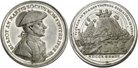 1783. Gran Bretaña. Jorge III. General Eliott. Defensa de Gibraltar. Medalla. (ANS. 1358) (Eimer 802 var) (MHE. 712, mismo ejemplar) (V.Q. 14134 var. ...