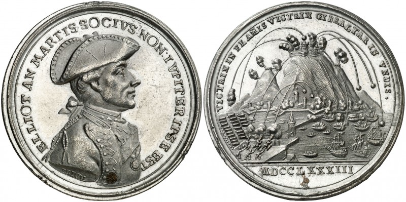 1783. Gran Bretaña. Jorge III. General Eliott. Defensa de Gibraltar. Medalla. (A...