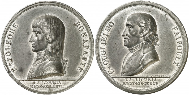 1797. Italia. Napoleón Bonaparte. Reconocimiento de la Liguria. Medalla. (Hennin...