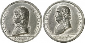 1797. Italia. Napoleón Bonaparte. Reconocimiento de la Liguria. Medalla. (Hennin 791). 45,94 g. Ø50 mm. Metal blanco. Grabador: H. Vassallo (Forrer VI...