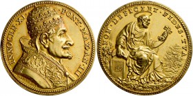 Innocenzo XI (Benedetto Odescalchi di Como), 1676 – 1689.

Medaglia anno III/1679, AV 23,55 g. Ø 33,3 mm. Per la pace di Nimega (opus: Giovanni Hame...