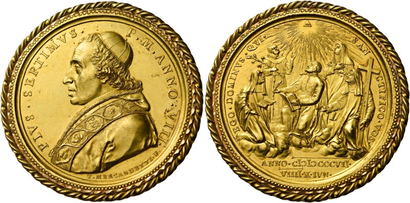 Pio VII (Barnaba Chiaramonti di Cesena), 1800 – 1823.

Medaglia anno VIII/1807...