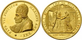 Pio VII (Barnaba Chiaramonti di Cesena), 1800 – 1823.

Medaglia anno XXI/1820, AV 37,10 g. Ø 41,3 mm. Per la visita dell’imperatore d’Austria France...