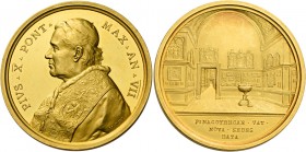 S. Pio X (Giuseppe Sarto di Riese), 1903 – 1914.

Medaglia anno VII (1910), AV 56,35 g. Ø 43,6 mm. Per la nuova sede della Pinacoteca Vaticana (opus...