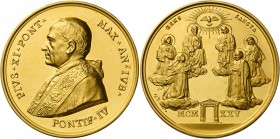Pio XI (Achille Ratti di Desio), 1922 – 1939.

Medaglia del Giubileo 1925 anno IV, AV 50,64 g. Ø 44,1 mm. Per le canonizzazioni del 1925 (opus: Aure...