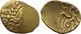 BRITAIN. Trinovantes & Catuvellauni. Uninscribed. GOLD Stater (Circa 100-40 BC). Gallo-Belgic type.