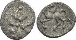 CENTRAL EUROPE. Vindelici. Quinarius (1st century BC). "Büschelquinar" type.