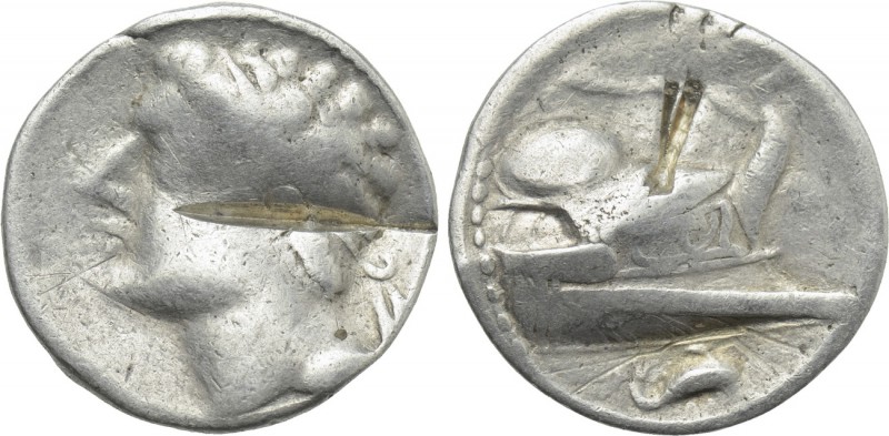 IBERIA. Punic Iberia. Shekel (Circa 237-209 BC). 

Obv: Diademed male head (Ha...