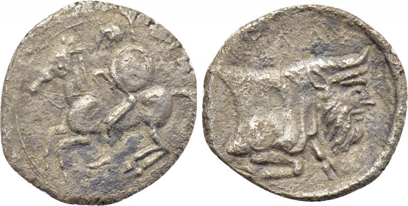SICILY. Gela. Litra (Circa 430-425 BC). 

Obv: Warrior riding horse left, hold...