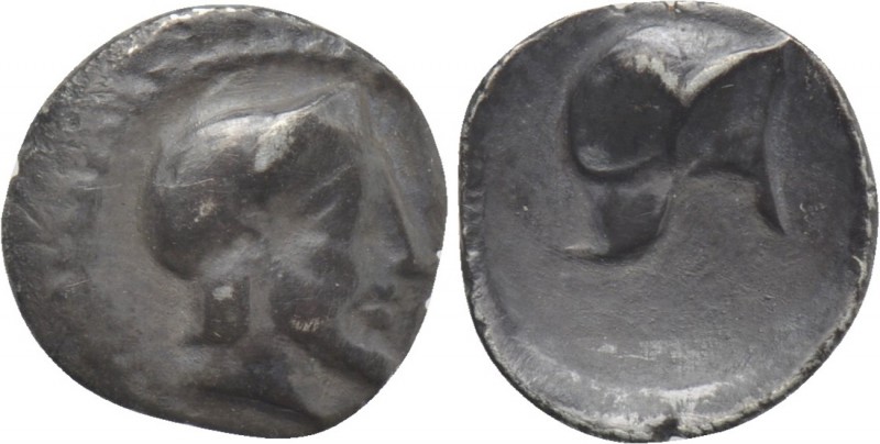 SICILY. Himera. Litra (Circa 470-450 BC). 

Obv: Bearded male head right, wear...
