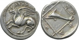 THRACE. Abdera. Tetrobol (Circa 415/3-395 BC). Nymphagores, magistrate.