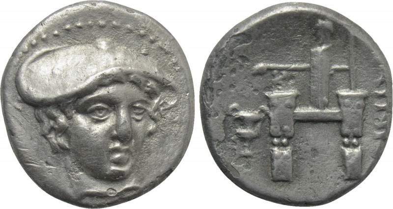 THRACE. Ainos. Drachm (Circa 357-342/1 BC).

Obv: Head of Hermes facing slight...