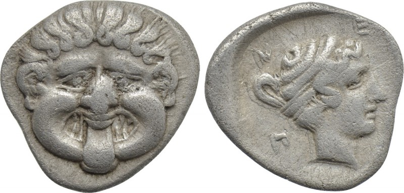 MACEDON. Neapolis. Hemidrachm (Circa 375-350 BC). 

Obv: Facing gorgoneion.
R...