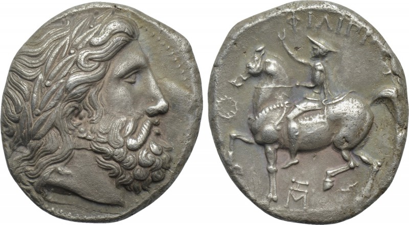 KINGS OF MACEDON. Philip II (359-336 BC). Tetradrachm. Pella. 

Obv: Laureate ...
