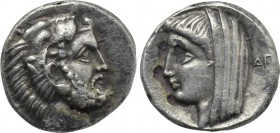 CARIA. Kos. Fourrée Drachm (Circa 345-340 BC). Imitating uncertain magistrate.