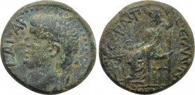 MACEDON. Thessalonica. Tiberius with Livia (14-37). Ae.