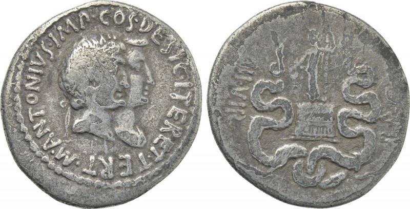 IONIA. Ephesus. Mark Antony with Octavia. Cistophorus (Circa 39 BC). 

Obv: M ...