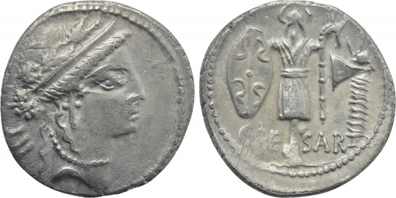 JULIUS CAESAR. Denarius (48 BC). Military mint traveling with Caesar. 

Obv: L...