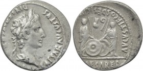 AUGUSTUS (27 BC-14 AD). Denarius. Lugdunum.