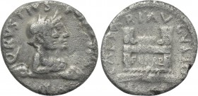 AUGUSTUS (27 BC-14 AD). Denarius. Rome. Q. Rustius, moneyer.