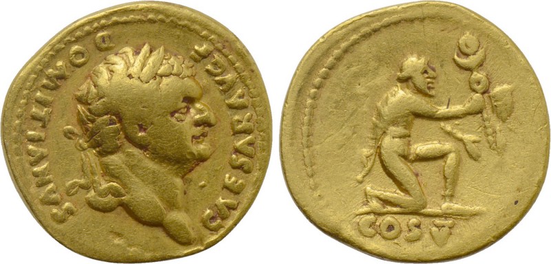 DOMITIAN (Caesar, 69-81). GOLD Aureus. Rome.

Obv: CAESAR AVG F DOMITIANVS.
L...