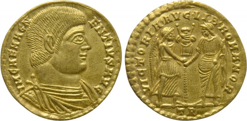 MAGNENTIUS (350-353). GOLD Solidus. Treveri.

Obv: IM CAE MAGNENTIVS AVG.
Bar...