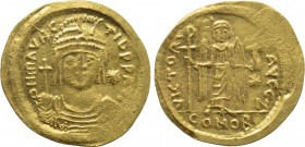 MAURICE TIBERIUS (582-602). GOLD Solidus. Constantinople. Full weight 'light weight issue of 23 siliquae'.