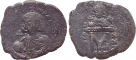 LEO III THE ISAURIAN with CONSTANTINE V (717-741). Follis. Constantinople. Immobilized RY 20 (circa 720-721).