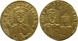 THEOPHILUS with CONSTANTINE and MICHAEL II (829-842). GOLD Solidus. Constantinople.