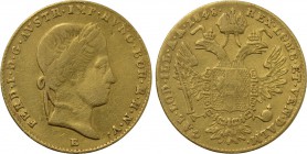 AUSTRIA. Ferdinand I (1835-1848). GOLD Ducat (1848-E). Karlsburg.