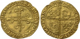 FRANCE. François I (1515-1547). GOLD Écu d'or au soleil du Dauphiné. Romans.